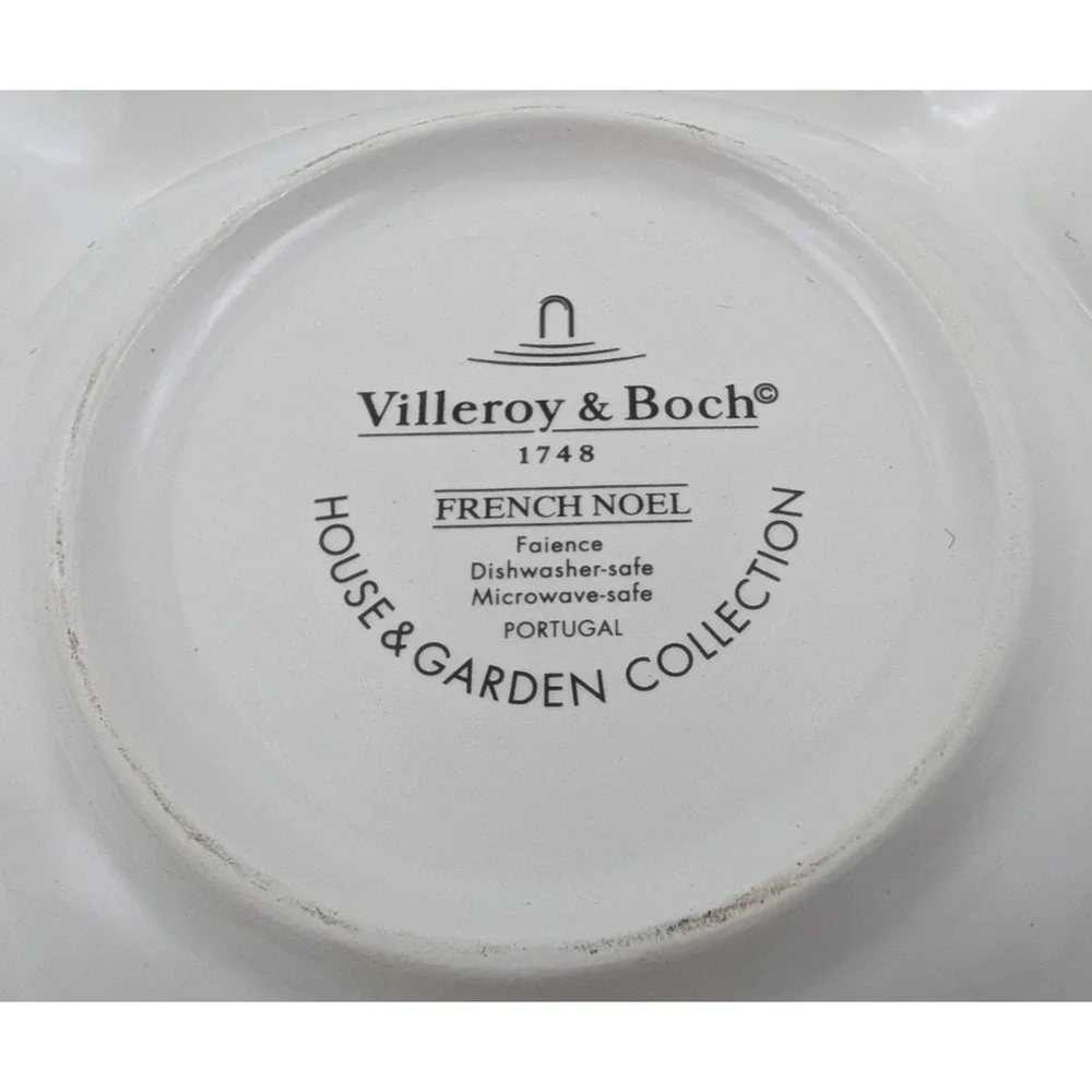 Villeroy & Boch French Noel Garden Holiday Serving Dish Chip n Dip Platter w/Lid